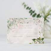 Whisper & Blush Weddenschap Geen maaltijdkeuze RSV RSVP Kaartje (Staand voorkant)