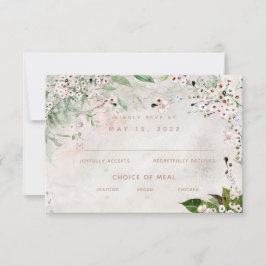 Whisper & Blush Wedding 3-kaart met keuzevrijheid  RSVP Kaartje