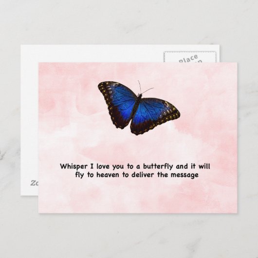 Whisper Butterfly Briefkaart (Voorkant / Achterkant)