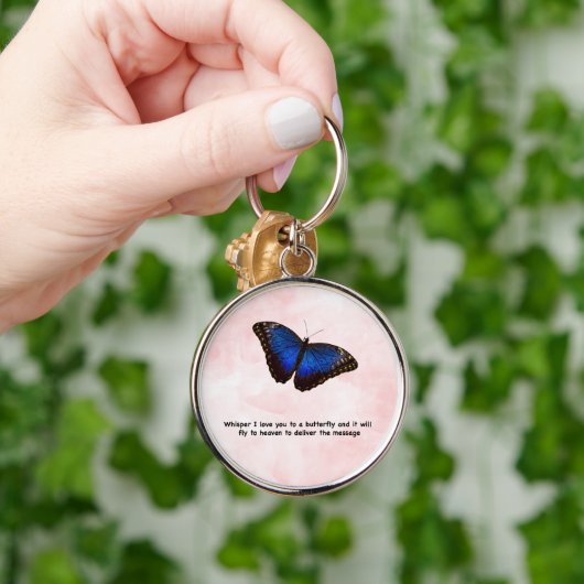 Whisper Butterfly Mooie quote over de hemel Sleutelhanger (Hand)