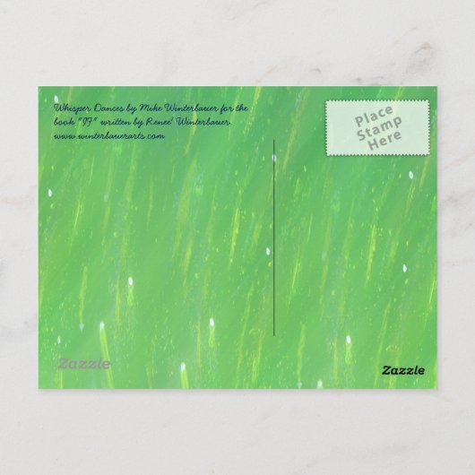 Whisper Dances briefkaart beroemd gemaakt door Mik (Achterkant)