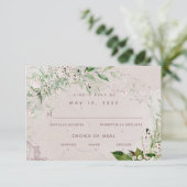 Whisper en Blush 2 Weddenschap 3-maaltijd Keuze RS RSVP Kaartje (Staand voorkant)