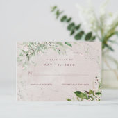 Whisper en Blush 2 Weddenschap Geen maaltijdkeuze  RSVP Kaartje (Staand voorkant)