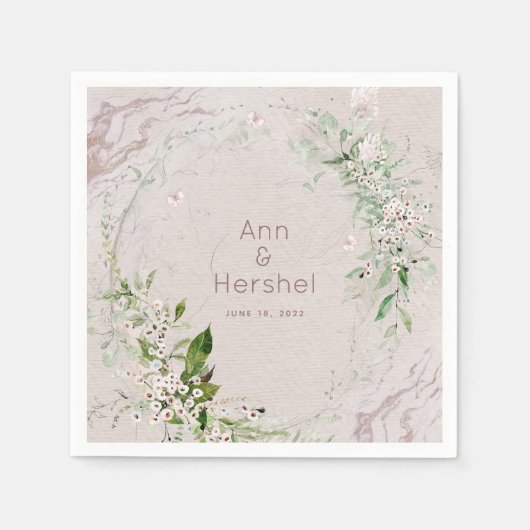 Whisper en Blush 2 Wedding Cocktail Napkins Servet (Voorkant)