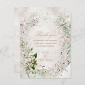 Whisper en Blush Weddenschap Bedankkaart (Voorkant / Achterkant)