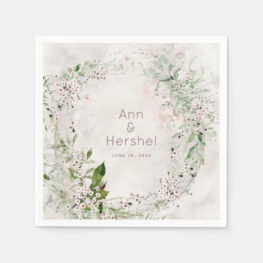 Whisper en Blush Wedding Cocktail Napkins Servet (Voorkant)