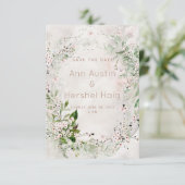 Whisper en Blush Wedding Save the Date Kaart (Staand voorkant)