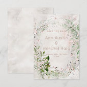 Whisper en Blush Wedding Save the Date Kaart (Voorkant / Achterkant)