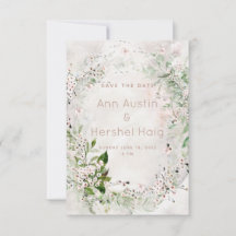 Whisper en Blush Wedding Save the Date Kaart
