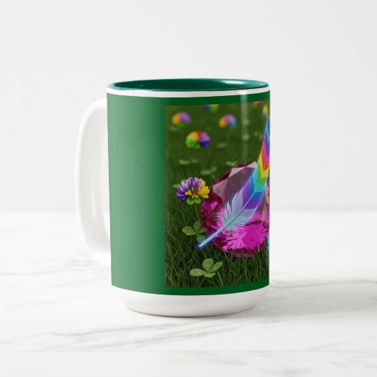 Whisper Feather Mug Tweekleurige Koffiemok (Voorkant links)