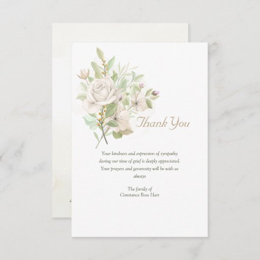 Whisper Floral Bedankt voor je sympathiekkaart (Voorkant / Achterkant)