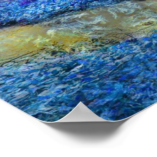 Whisper, Natuur landschap poster, blauw landschap Poster (Hoek)