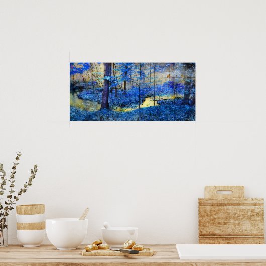 Whisper, Natuur landschap poster, blauw landschap Poster (Keuken)