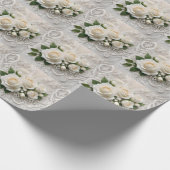 Whisper of Elegance: Rozen kant en tijdloze geloft Cadeaupapier (Hoek)