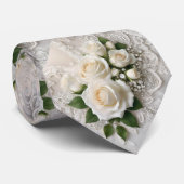 Whisper of Elegance: Rozen kant en tijdloze geloft Stropdas (Opgerold)