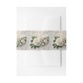 Whisper of Elegance: Rozen kant en tijdloze geloft Uitnodigingen Wikkel (Voorkant Voorbeeld)