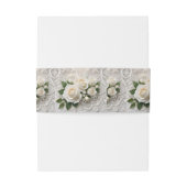 Whisper of Elegance: Rozen kant en tijdloze geloft Uitnodigingen Wikkel (Achterkant Voorbeeld)