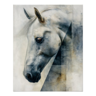 Whisper of Grace – White Horse Art Print Perfect Poster