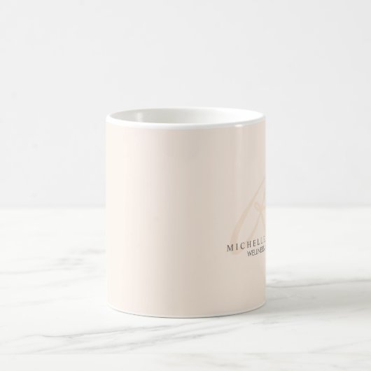 Whisper Pink Elegant Minimalist Monogram Koffiemok (Center)
