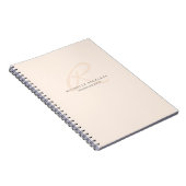 Whisper Pink Elegant Minimalist Monogram Notitieboek (Rechterzijde)