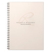Whisper Pink Elegant Minimalist Monogram Notitieboek (Voorkant)