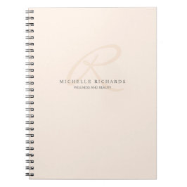 Whisper Pink Elegant Minimalist Monogram Notitieboek