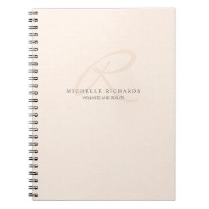 Whisper Pink Elegant Minimalist Monogram Notitieboek