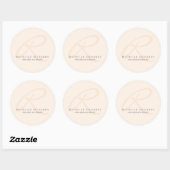 Whisper Pink Elegant Minimalist Monogram Ronde Sticker (Vel)