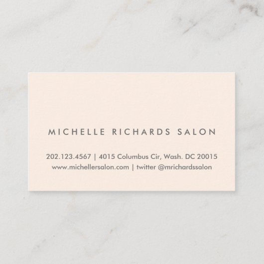 Whisper Pink Elegant Minimalist Monogram Visitekaartje (Achterkant)