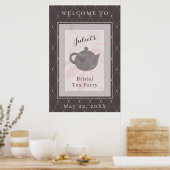 Whisper Pink en DeepTaupe Bridal Tea Welcome Sign Poster (Keuken)