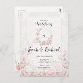 Whisper Soft Pink Floral Romantic Garden Wedding Briefkaart (Voorkant / Achterkant)