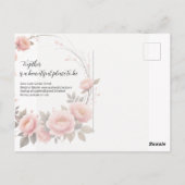 Whisper Soft Pink Floral Romantic Garden Wedding Briefkaart (Achterkant)