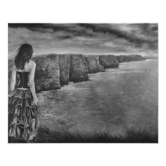 Whisper - The Cliffs of Moher door Gary Rudisill Foto Afdruk (Voorkant)