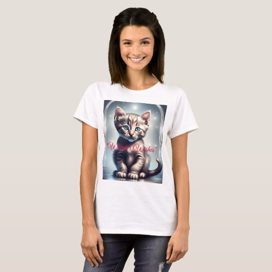 "Whisper Wishes" Kitten T-shirt (Voorkant volledig)