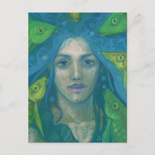 Whisper, Zeemeervis Surreal Fantasy Art Painting Briefkaart (Voorkant)