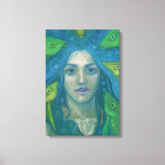 Whisper, Zeemeervis Surreal Fantasy Art Painting Canvas Afdruk (Voorkant)