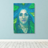 Whisper, Zeemeervis Surreal Fantasy Art Painting Canvas Afdruk (Insitu (Houten vloer))