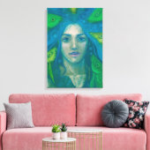 Whisper, Zeemeervis Surreal Fantasy Art Painting Canvas Afdruk (Insitu (Woonkamer))