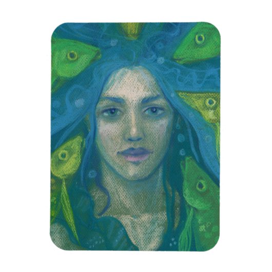 Whisper, Zeemeervis Surreal Fantasy Art Painting Magneet (Verticaal)