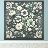 Whispered Clover Knotwork Garden Canvas Afdruk (Insitu (Houten vloer))