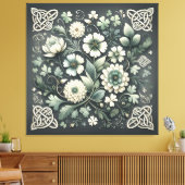 Whispered Clover Knotwork Garden Canvas Afdruk (Insitu (Woonkamer))