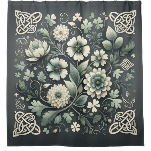 Whispered Clover Knotwork Garden Douchegordijn (Voorkant)