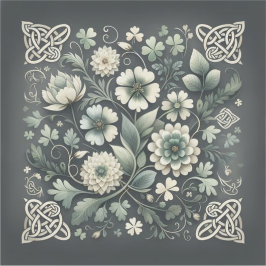 Whispered Clover Knotwork Garden Sticker (Voorkant)