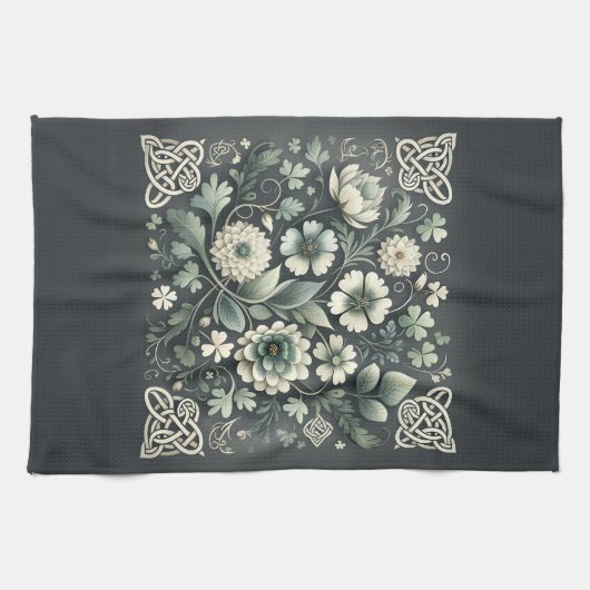 Whispered Clover Knotwork Garden Theedoek (Horizontaal)