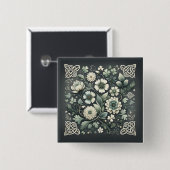 Whispered Clover Knotwork Garden Vierkante Button 5,1 Cm (Voorkant /achterkant)