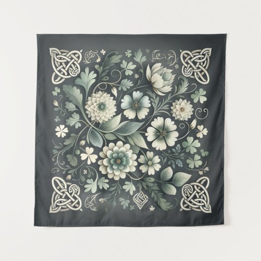 Whispered Clover Knotwork Garden Wandkleed (Voorkant (horizontaal))