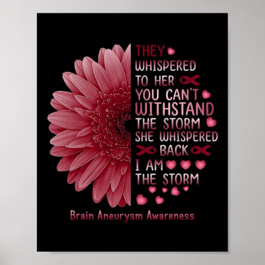 Whispered I'm The Storm Brain Aneurysm Awareness R Poster (Voorkant)