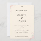Whispered Petal Elegant Minimalist with Chic photo Save The Date (Achterkant)