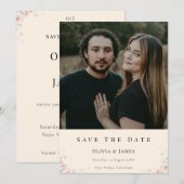 Whispered Petal Elegant Minimalist with Chic photo Save The Date (Voorkant / Achterkant)