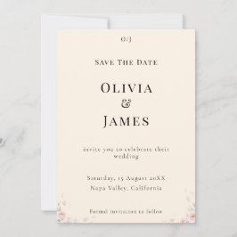 Whispered Petals Elegant Minimalist Save the Date 